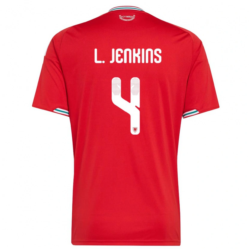 DanxenキッズウェールズLee Jenkins#4赤 白 緑ホームシャツ26-28ジャージーユニフォーム