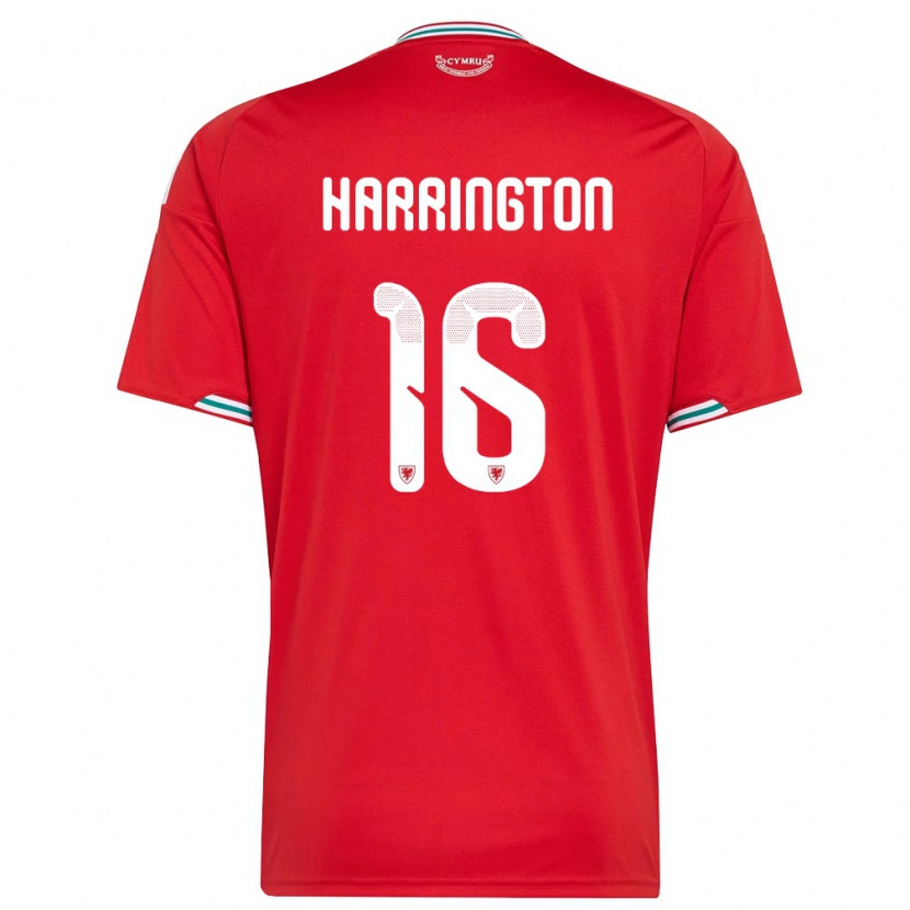 DanxenキッズウェールズRyan Harrington#16赤 白 緑ホームシャツ26-28ジャージーユニフォーム