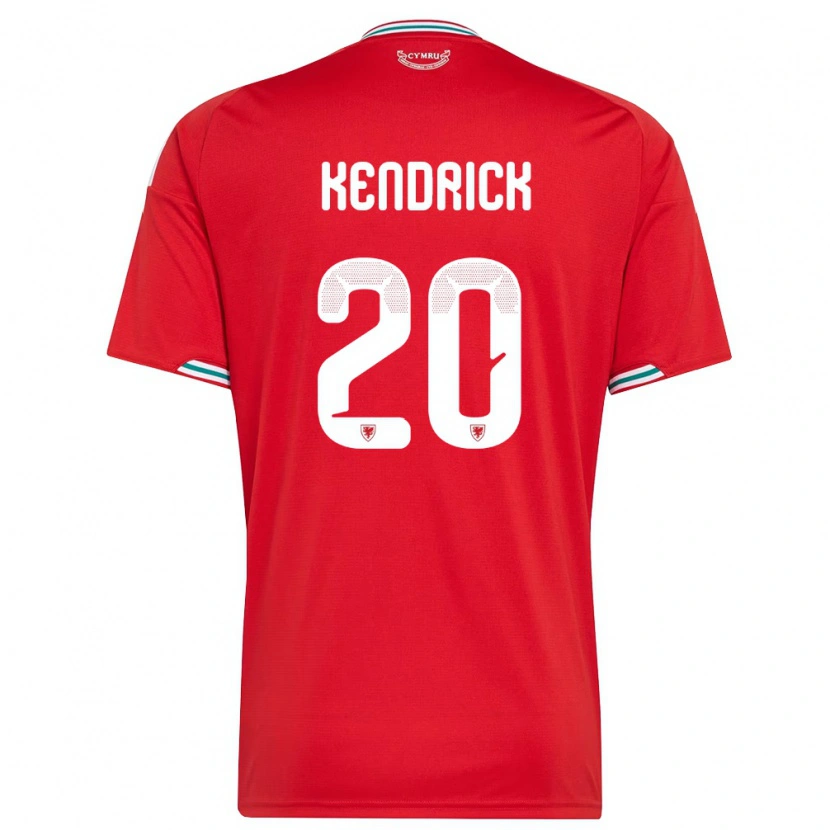DanxenキッズウェールズLevi Kendrick#20赤 白 緑ホームシャツ26-28ジャージーユニフォーム