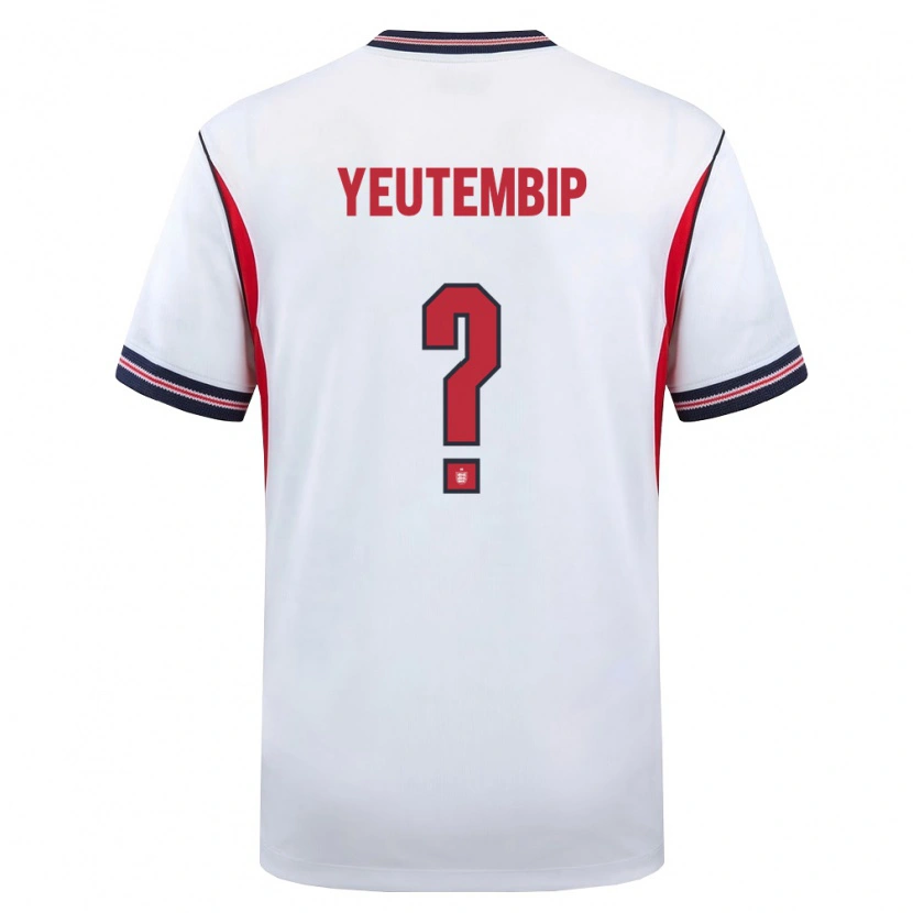 DanxenキッズイングランドLes Yeutembip#0白 紺 赤ホームシャツ26-28ジャージーユニフォーム