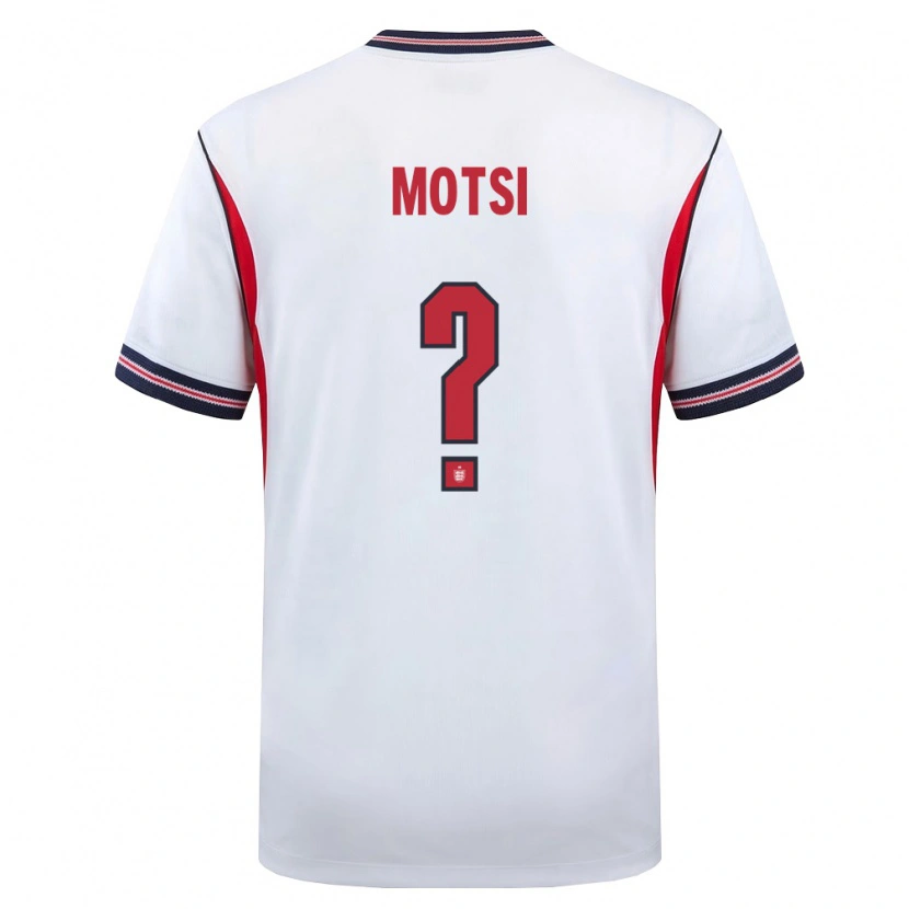 DanxenキッズイングランドDarren Motsi#0白 紺 赤ホームシャツ26-28ジャージーユニフォーム