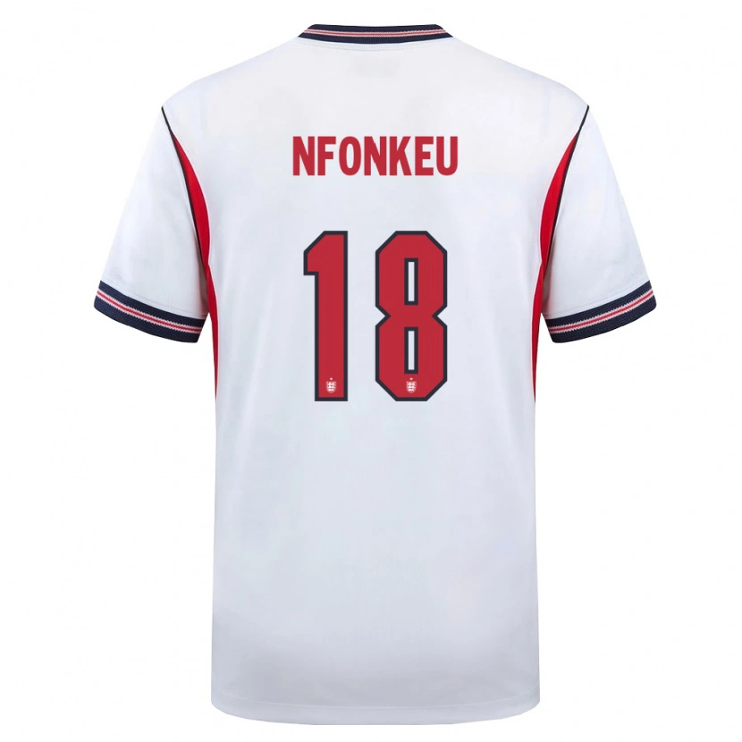 DanxenキッズイングランドBrooklyn Nfonkeu#18白 紺 赤ホームシャツ26-28ジャージーユニフォーム
