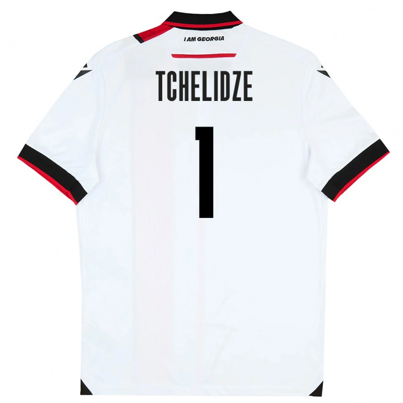 DanxenキッズジョージアMate Tchelidze#1白 黒 赤ホームシャツ26-28ジャージーユニフォーム