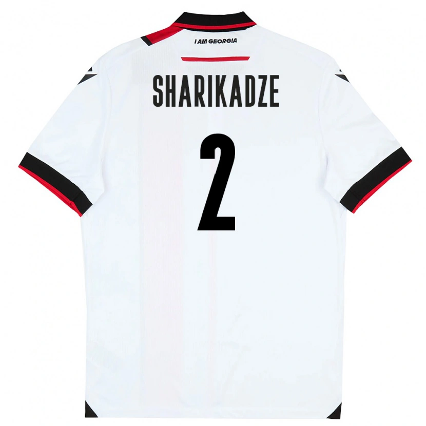DanxenキッズジョージアLuka Sharikadze#2白 黒 赤ホームシャツ26-28ジャージーユニフォーム