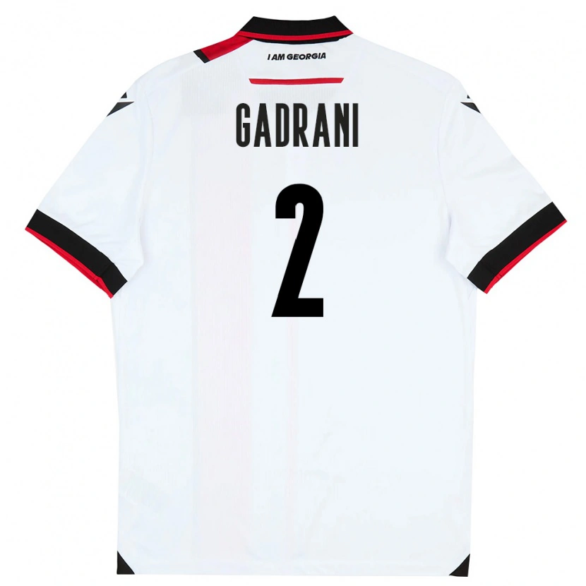 DanxenキッズジョージアLuka Gadrani#2白 黒 赤ホームシャツ26-28ジャージーユニフォーム