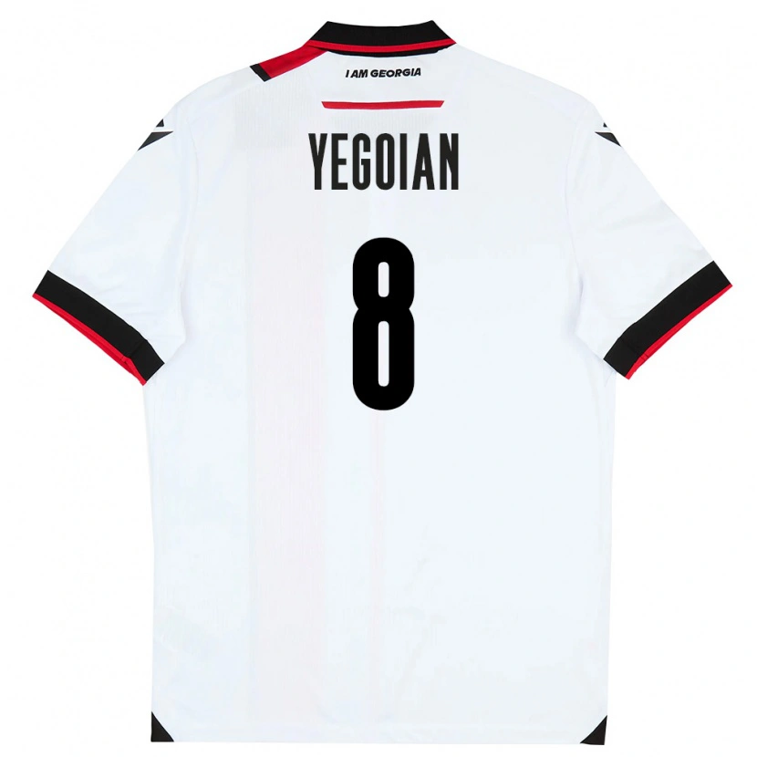 DanxenキッズジョージアIrakli Yegoian#8白 黒 赤ホームシャツ26-28ジャージーユニフォーム
