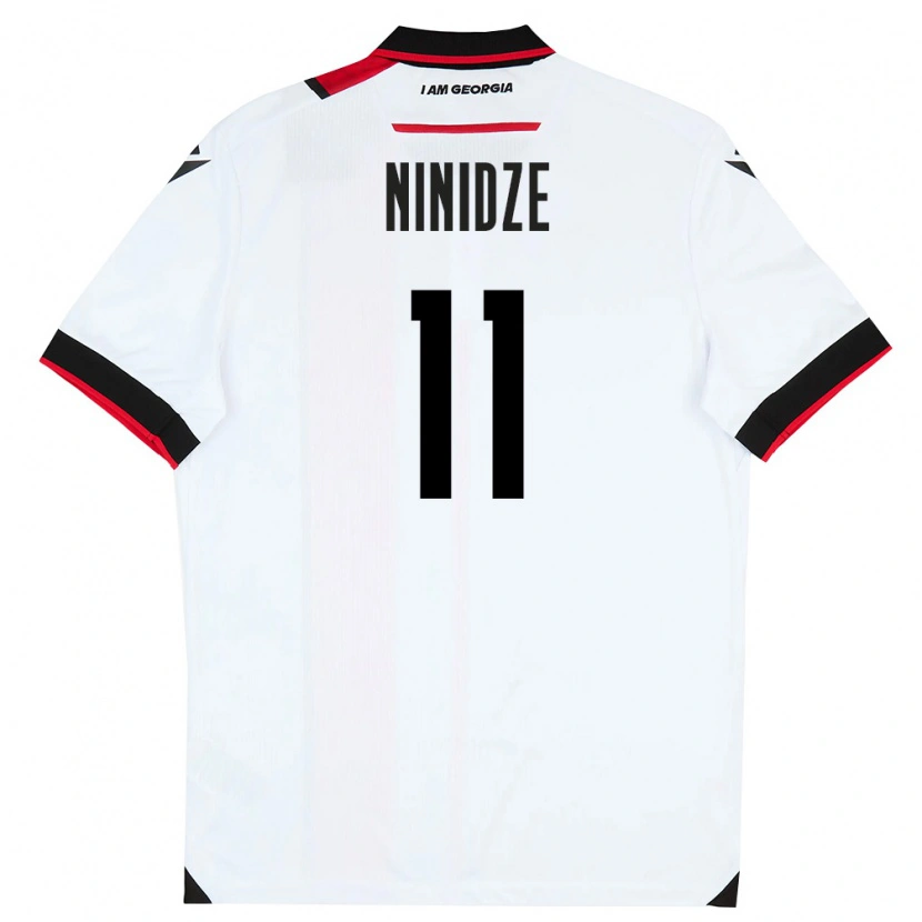 DanxenキッズジョージアNikoloz Ninidze#11白 黒 赤ホームシャツ26-28ジャージーユニフォーム