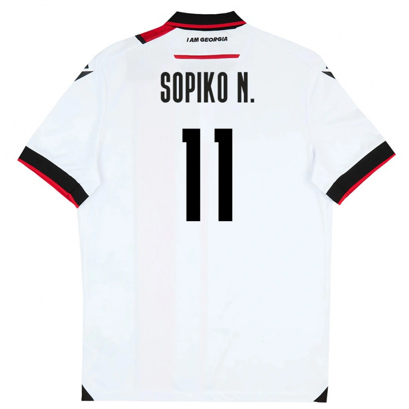 DanxenキッズジョージアSopiko Narsia#11白 黒 赤ホームシャツ26-28ジャージーユニフォーム
