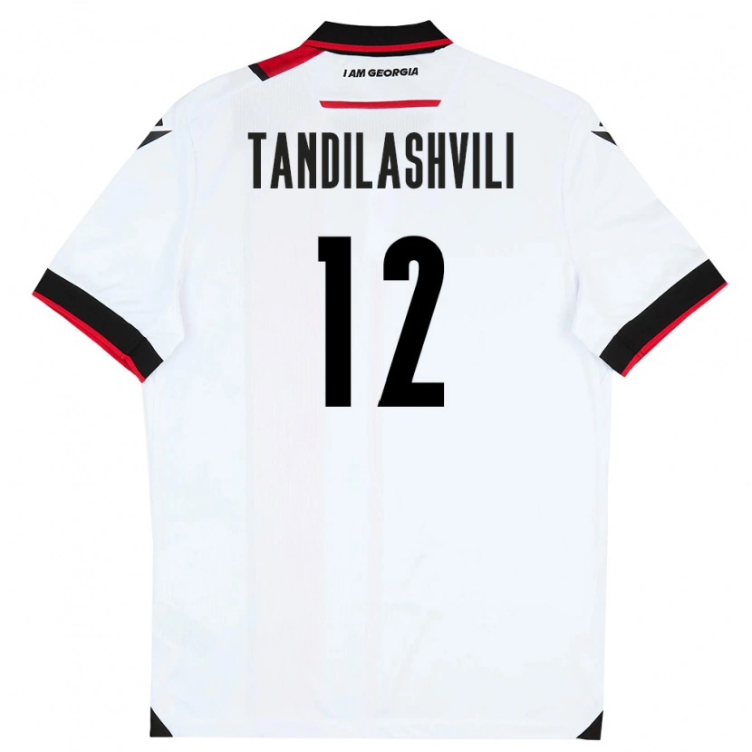 DanxenキッズジョージアLevan Tandilashvili#12白 黒 赤ホームシャツ26-28ジャージーユニフォーム