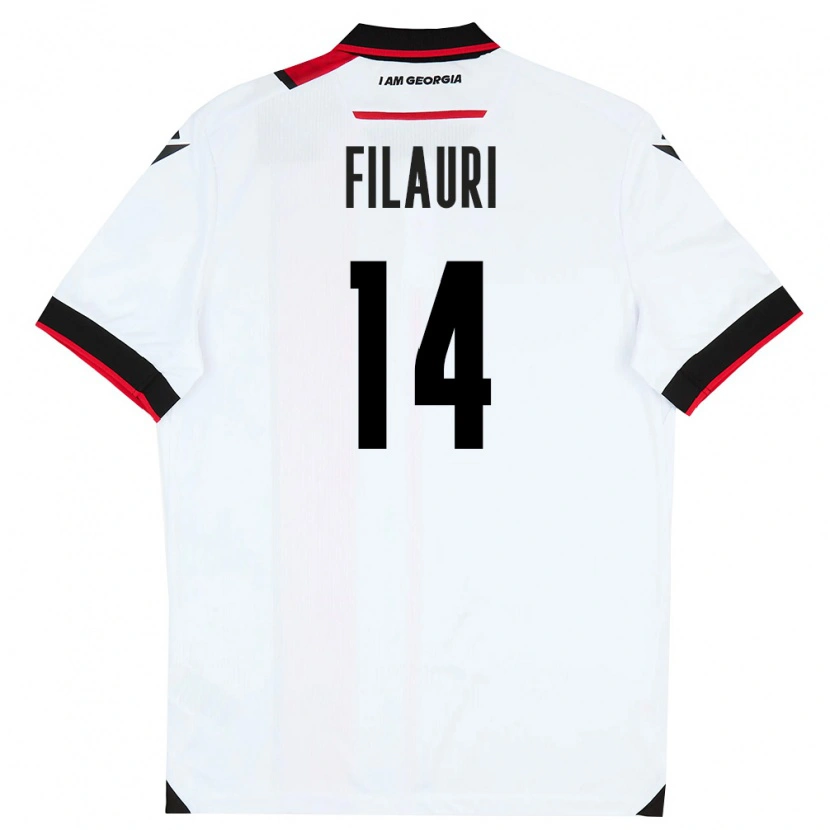 DanxenキッズジョージアTornike Filauri#14白 黒 赤ホームシャツ26-28ジャージーユニフォーム