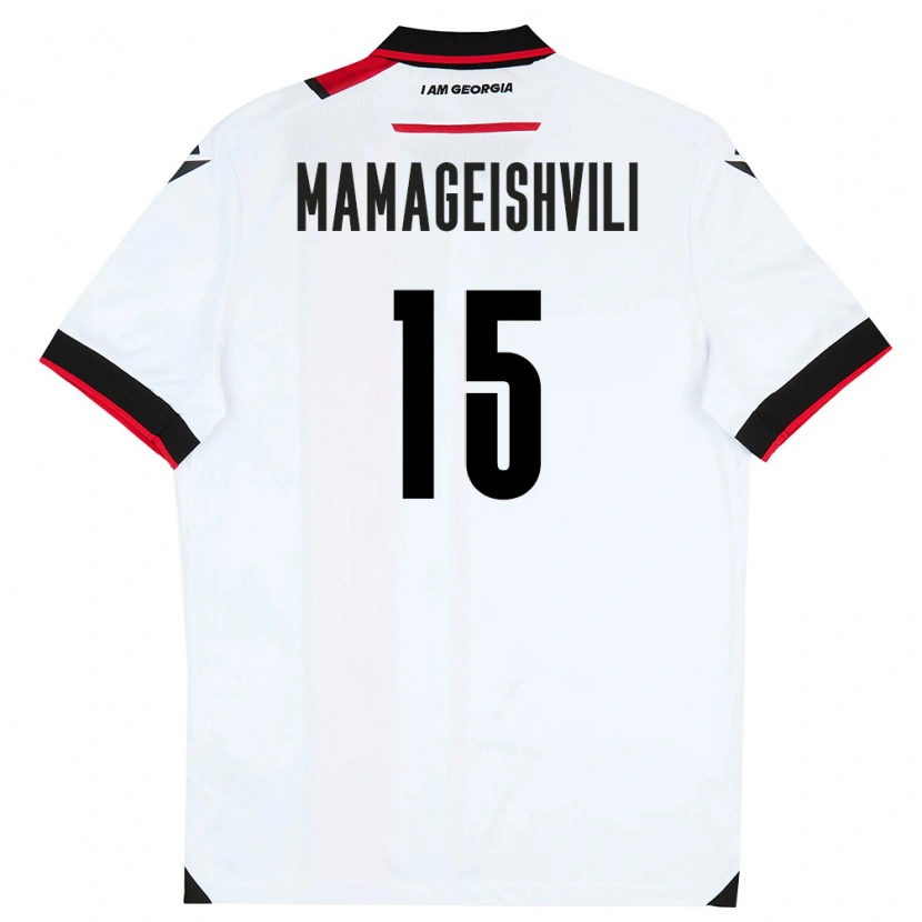 DanxenキッズジョージアGizo Mamageishvili#15白 黒 赤ホームシャツ26-28ジャージーユニフォーム