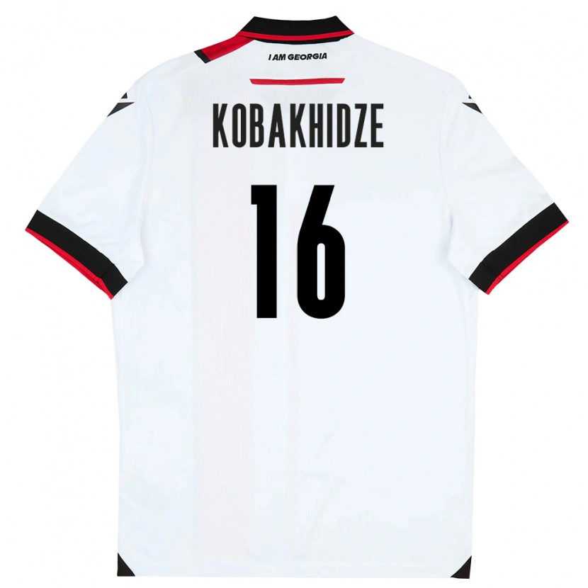 DanxenキッズジョージアGeorgiy Kobakhidze#16白 黒 赤ホームシャツ26-28ジャージーユニフォーム