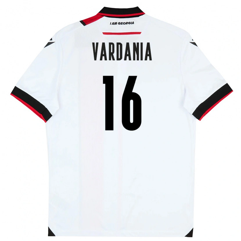 DanxenキッズジョージアRezi Vardania#16白 黒 赤ホームシャツ26-28ジャージーユニフォーム