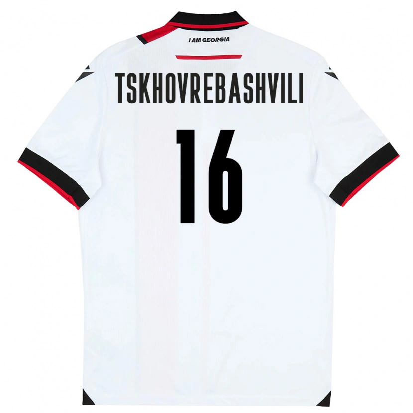 DanxenキッズジョージアNikoloz Tskhovrebashvili#16白 黒 赤ホームシャツ26-28ジャージーユニフォーム