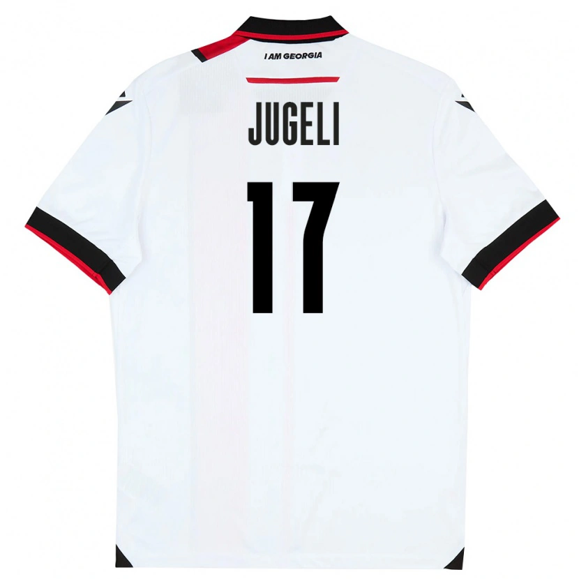 DanxenキッズジョージアLuka Jugeli#17白 黒 赤ホームシャツ26-28ジャージーユニフォーム