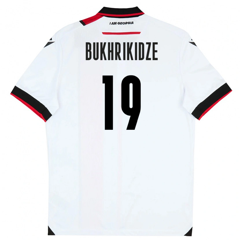 DanxenキッズジョージアNino Bukhrikidze#19白 黒 赤ホームシャツ26-28ジャージーユニフォーム