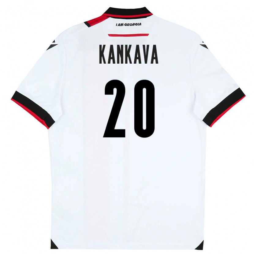 Danxenキッズジョージアジャバ・カンカバ#20白 黒 赤ホームシャツ26-28ジャージーユニフォーム