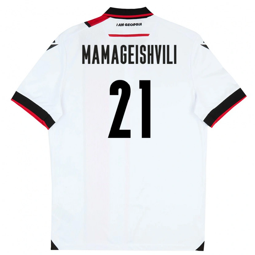 DanxenキッズジョージアOtar Mamageishvili#21白 黒 赤ホームシャツ26-28ジャージーユニフォーム
