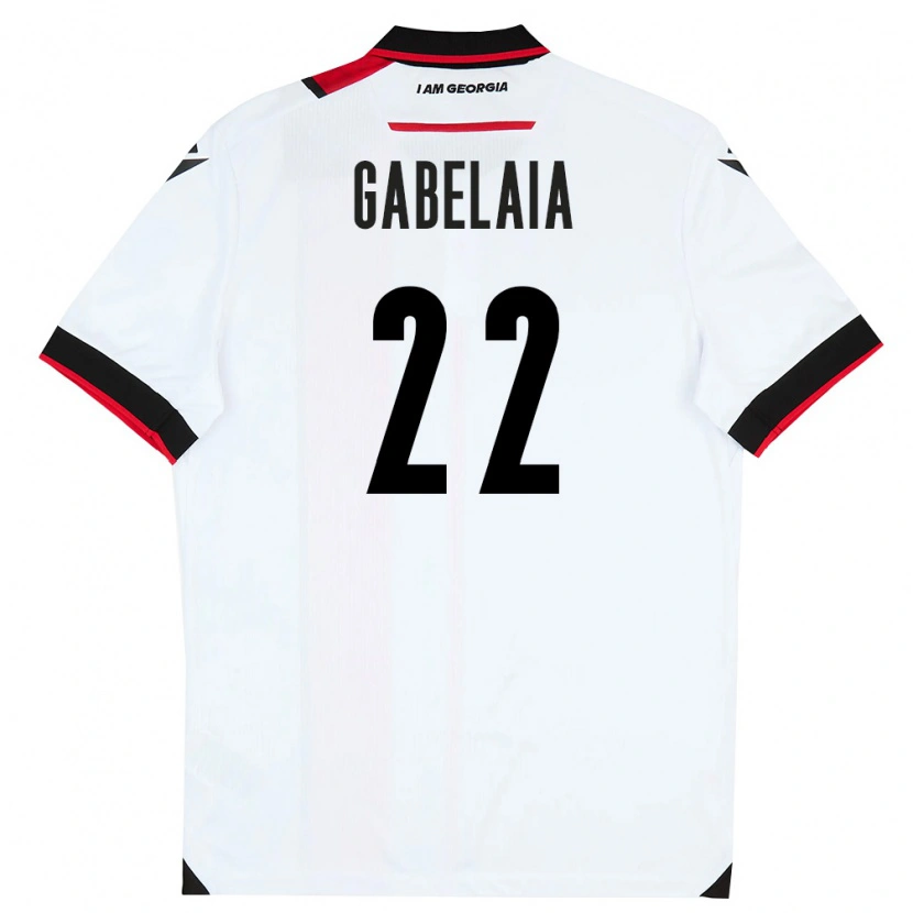 DanxenキッズジョージアSvetalna Gabelaia#22白 黒 赤ホームシャツ26-28ジャージーユニフォーム
