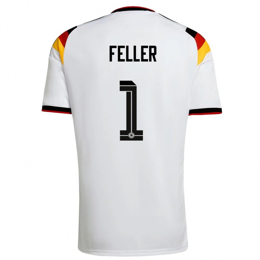 Danxenキッズドイツフランク・フェラー#1白 黒 赤ホームシャツ26-28ジャージーユニフォーム