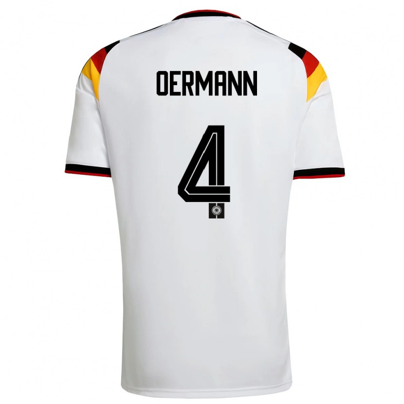 DanxenキッズドイツTim Oermann#4白 黒 赤ホームシャツ26-28ジャージーユニフォーム