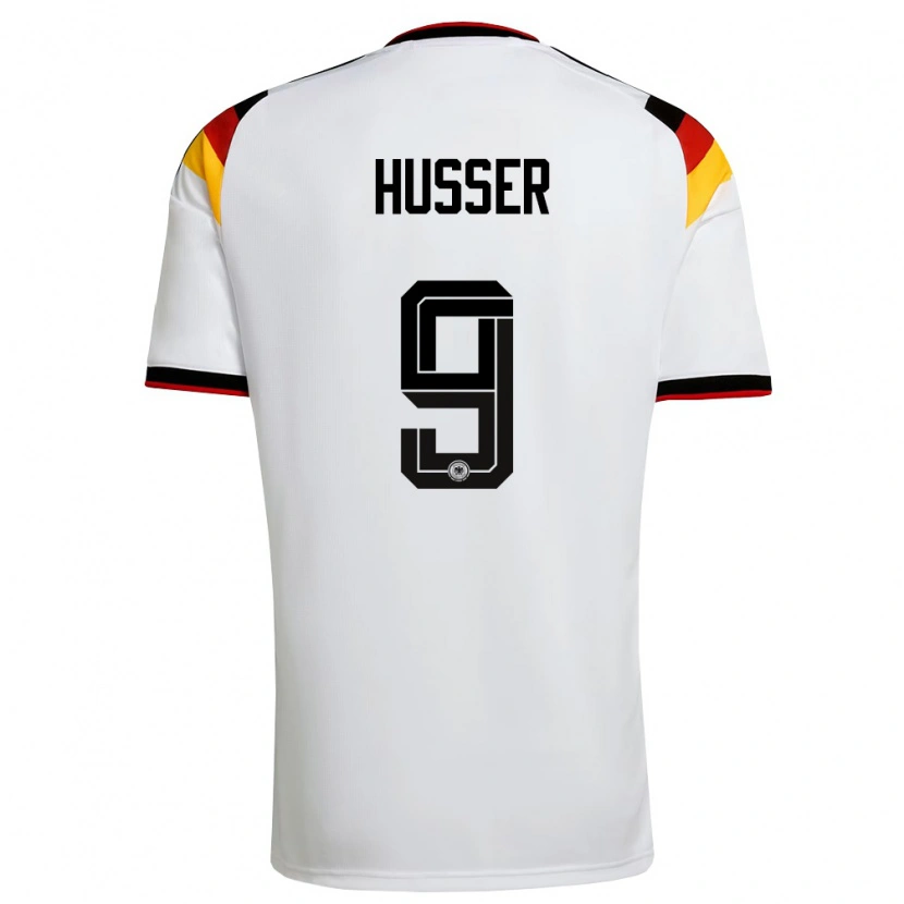 DanxenキッズドイツDenis Husser#9白 黒 赤ホームシャツ26-28ジャージーユニフォーム