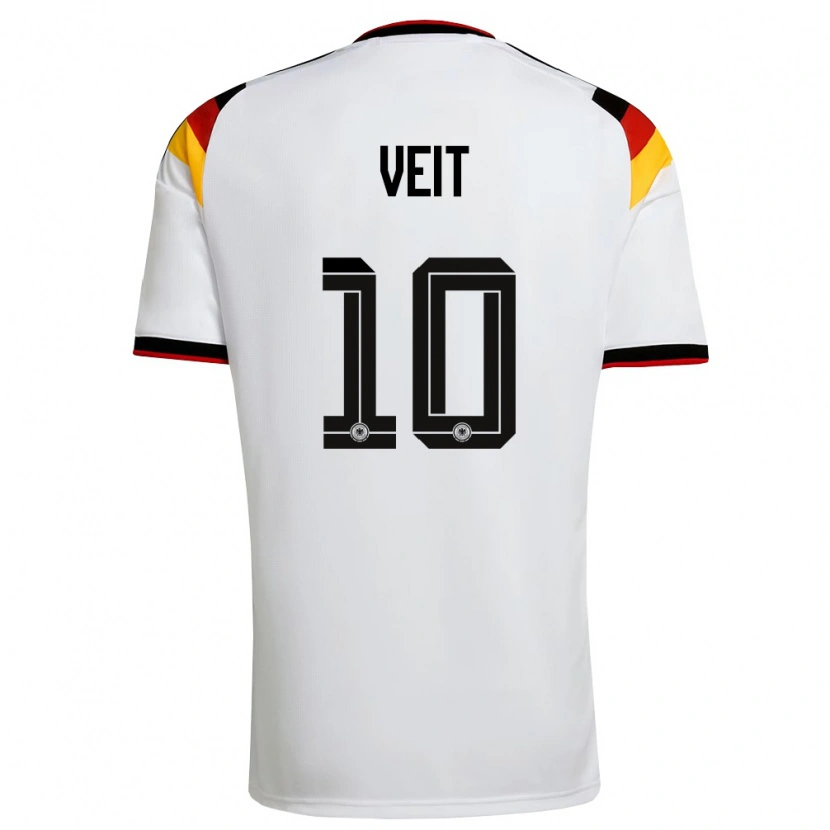 DanxenキッズドイツJannik Veit#10白 黒 赤ホームシャツ26-28ジャージーユニフォーム