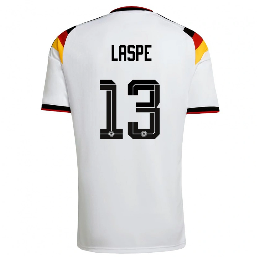 DanxenキッズドイツHannes Laspe#13白 黒 赤ホームシャツ26-28ジャージーユニフォーム