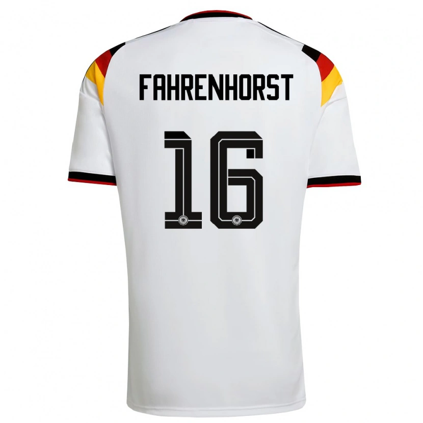 DanxenキッズドイツLuke Fahrenhorst#16白 黒 赤ホームシャツ26-28ジャージーユニフォーム