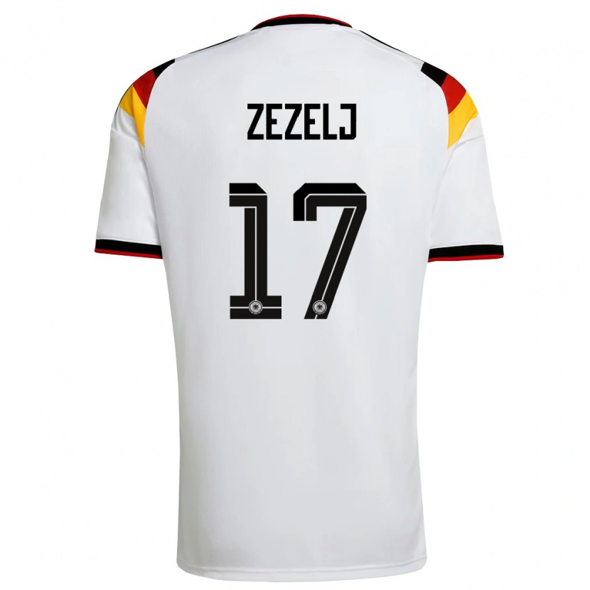 DanxenキッズドイツNeno Zezelj#17白 黒 赤ホームシャツ26-28ジャージーユニフォーム