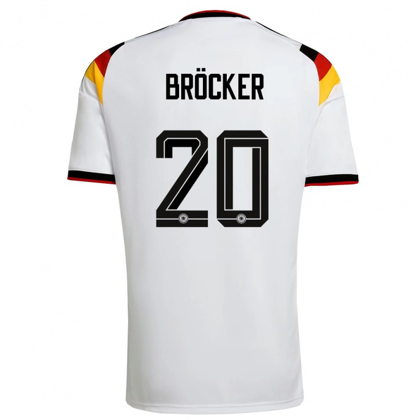 DanxenキッズドイツMads Bröcker#20白 黒 赤ホームシャツ26-28ジャージーユニフォーム