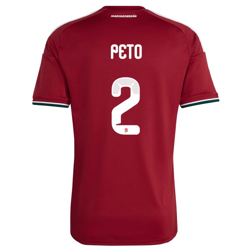 DanxenキッズハンガリーBotond Pető#2赤 白 緑ホームシャツ26-28ジャージーユニフォーム