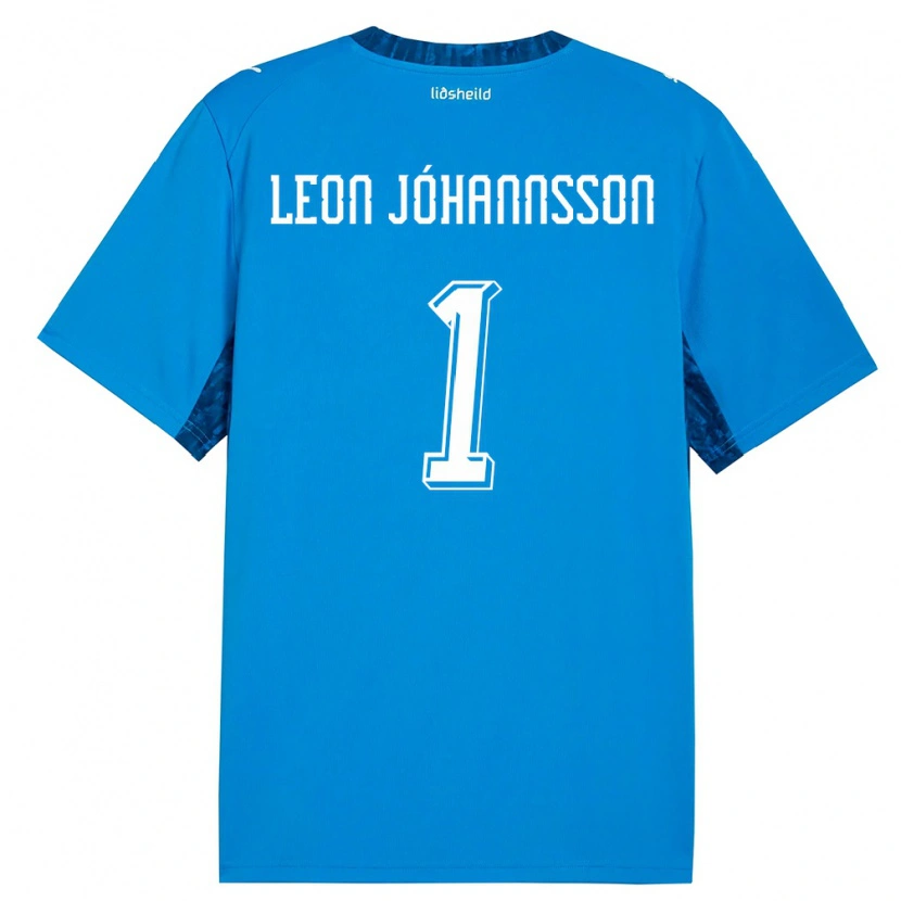 DanxenキッズアイスランドMarten Leon Jóhannsson#1青 紺ホームシャツ26-28ジャージーユニフォーム