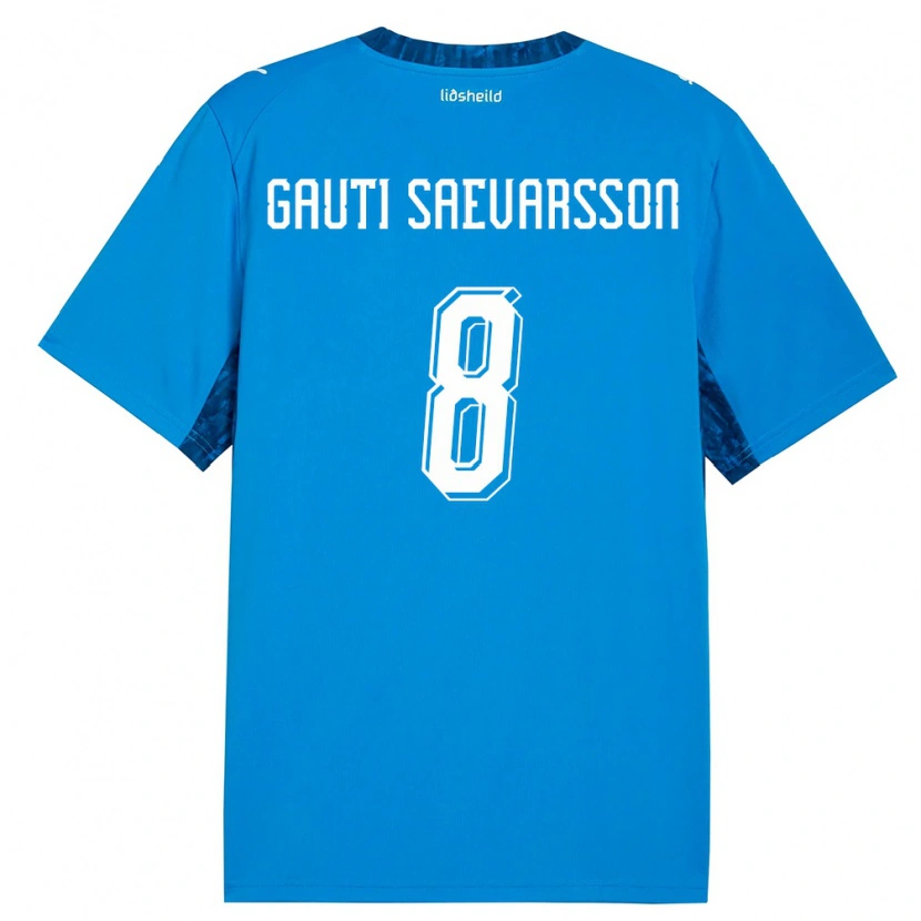 DanxenキッズアイスランドGudmar Gauti Saevarsson#8青 紺ホームシャツ26-28ジャージーユニフォーム