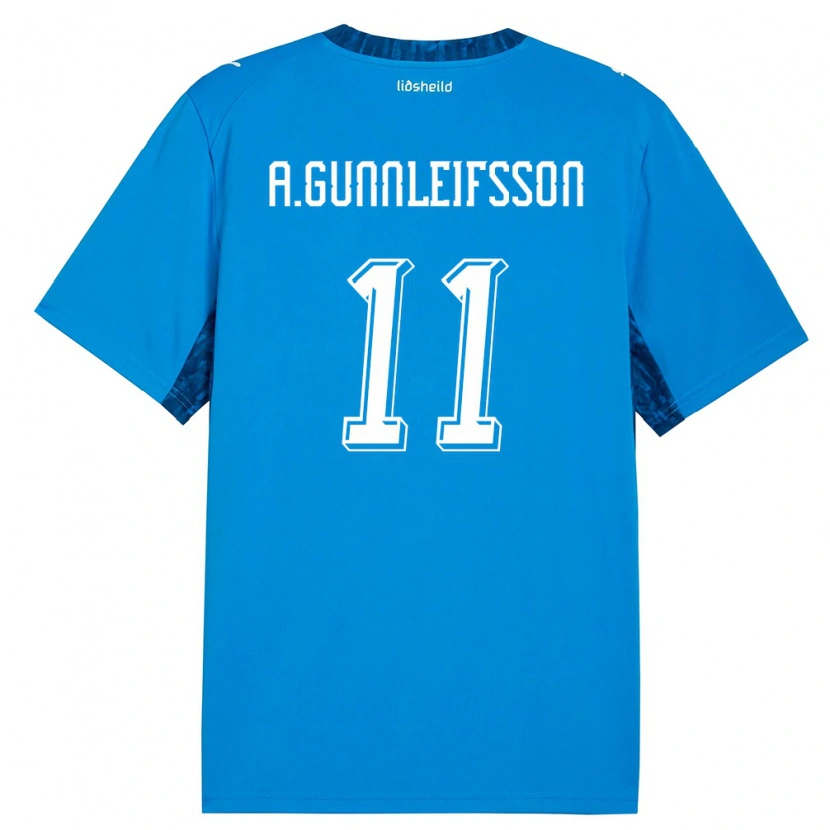 DanxenキッズアイスランドArnar Bjarki Gunnleifsson#11青 紺ホームシャツ26-28ジャージーユニフォーム