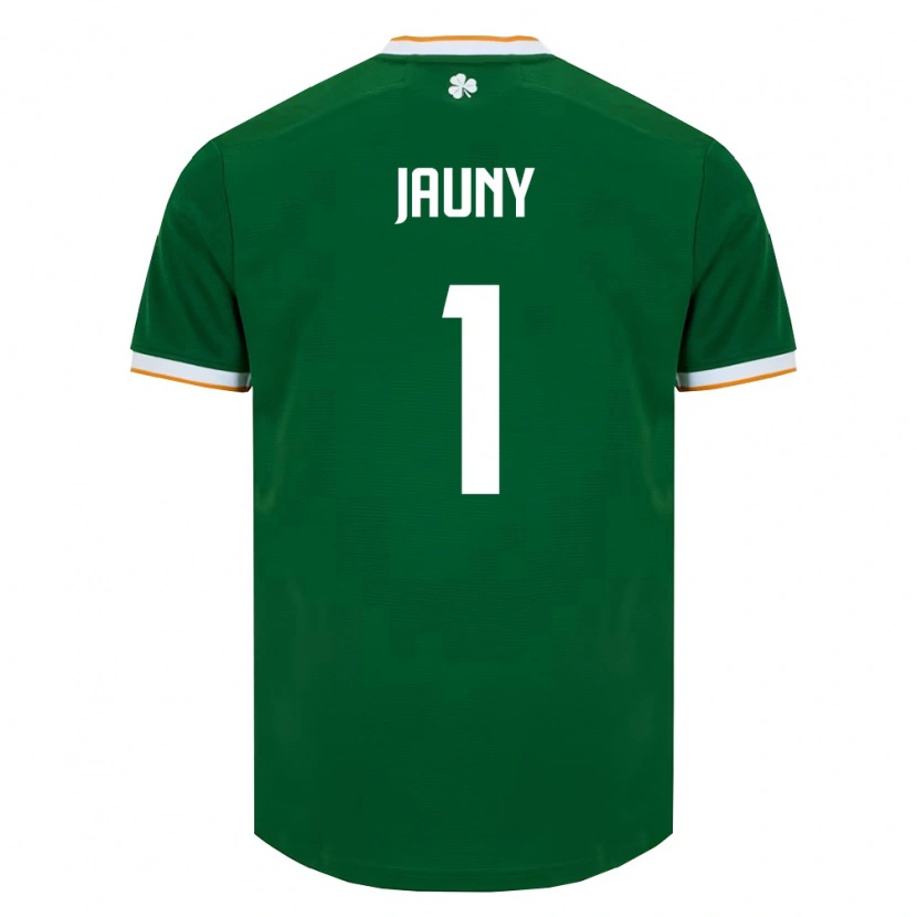 Danxenキッズアイルランド島Noah Jauny#1ダークグリーン 白ホームシャツ26-28ジャージーユニフォーム
