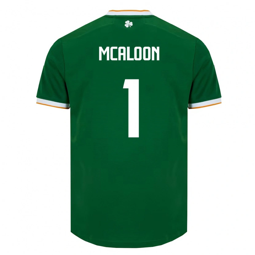 Danxenキッズアイルランド島Naoisha Mcaloon#1ダークグリーン 白ホームシャツ26-28ジャージーユニフォーム