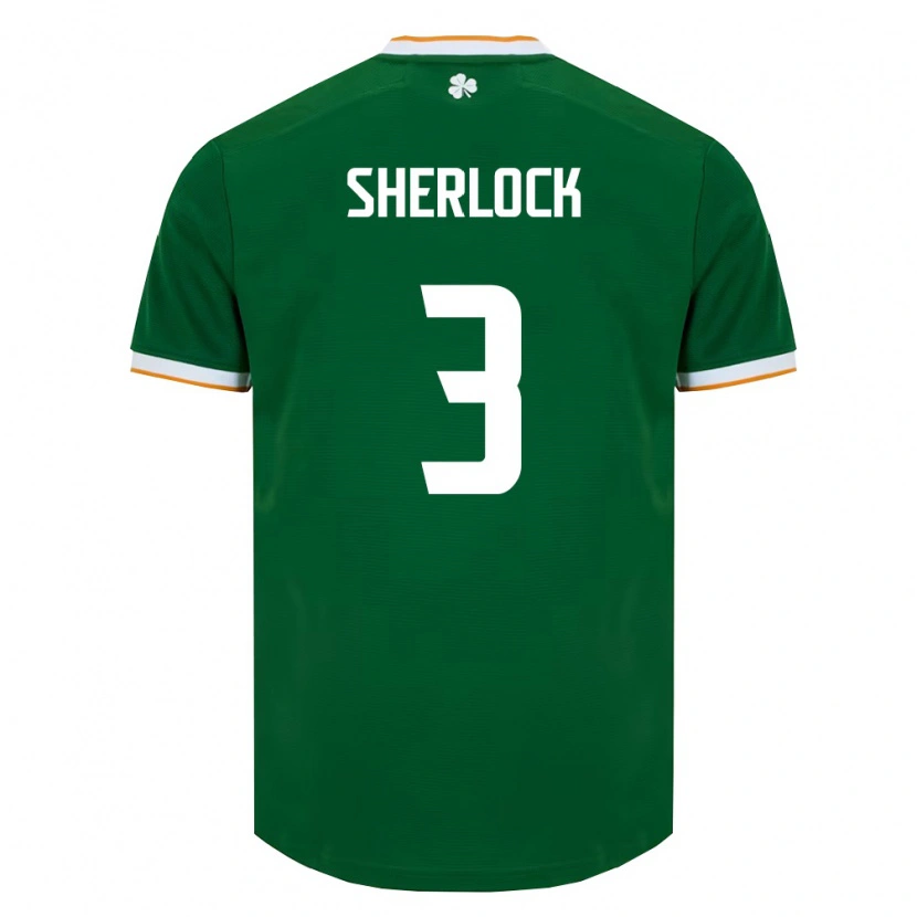 Danxenキッズアイルランド島Finn Sherlock#3ダークグリーン 白ホームシャツ26-28ジャージーユニフォーム