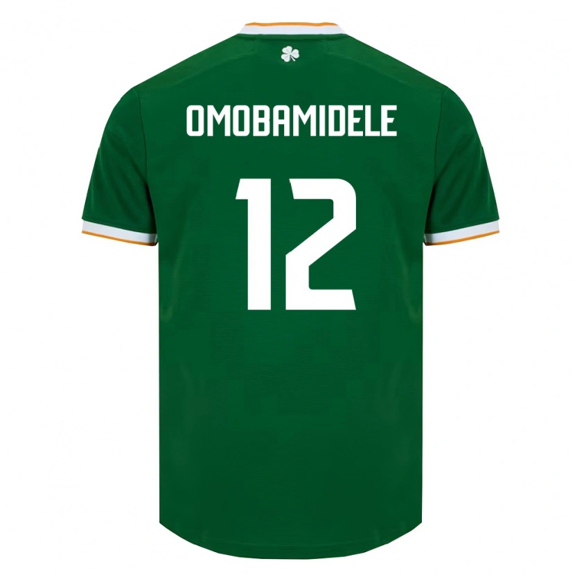 Danxenキッズアイルランド島アンドリュー・オモバミデレ#12ダークグリーン 白ホームシャツ26-28ジャージーユニフォーム