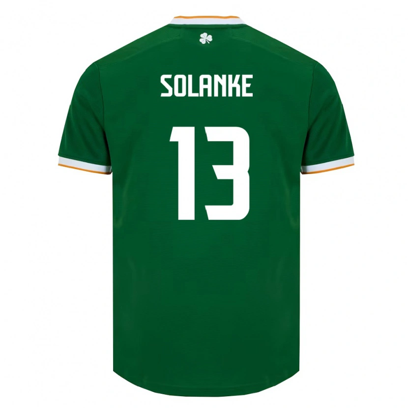 Danxenキッズアイルランド島Ade Solanke#13ダークグリーン 白ホームシャツ26-28ジャージーユニフォーム