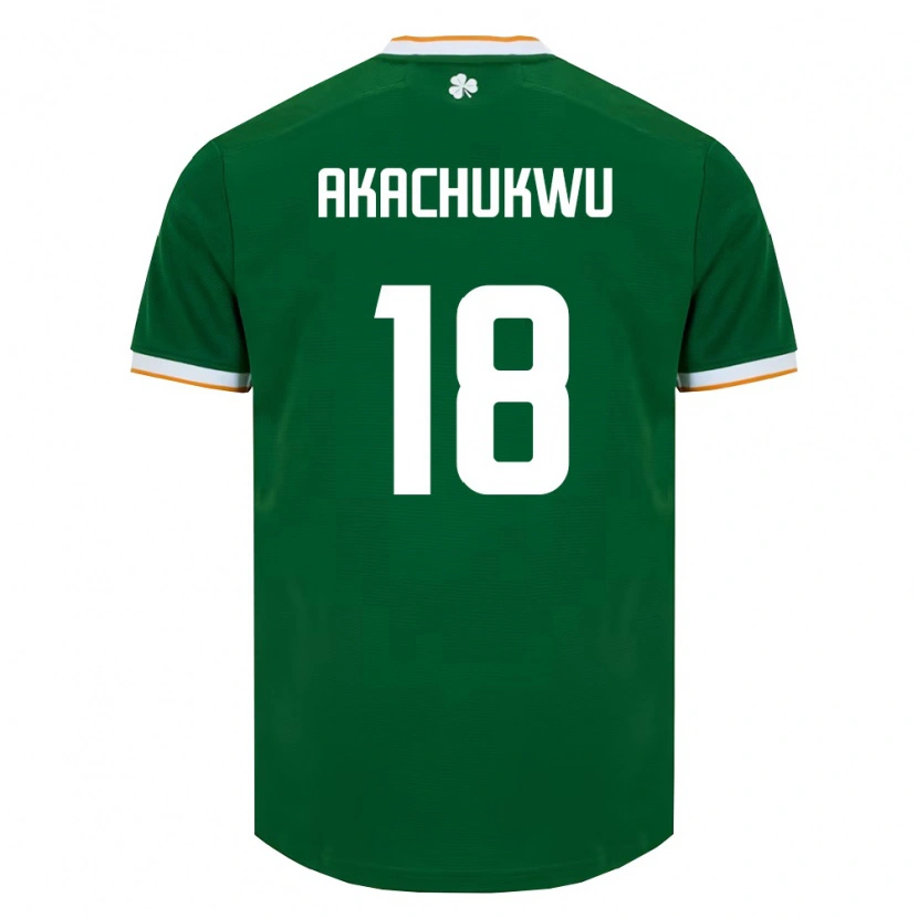 Danxenキッズアイルランド島Romeo Akachukwu#18ダークグリーン 白ホームシャツ26-28ジャージーユニフォーム