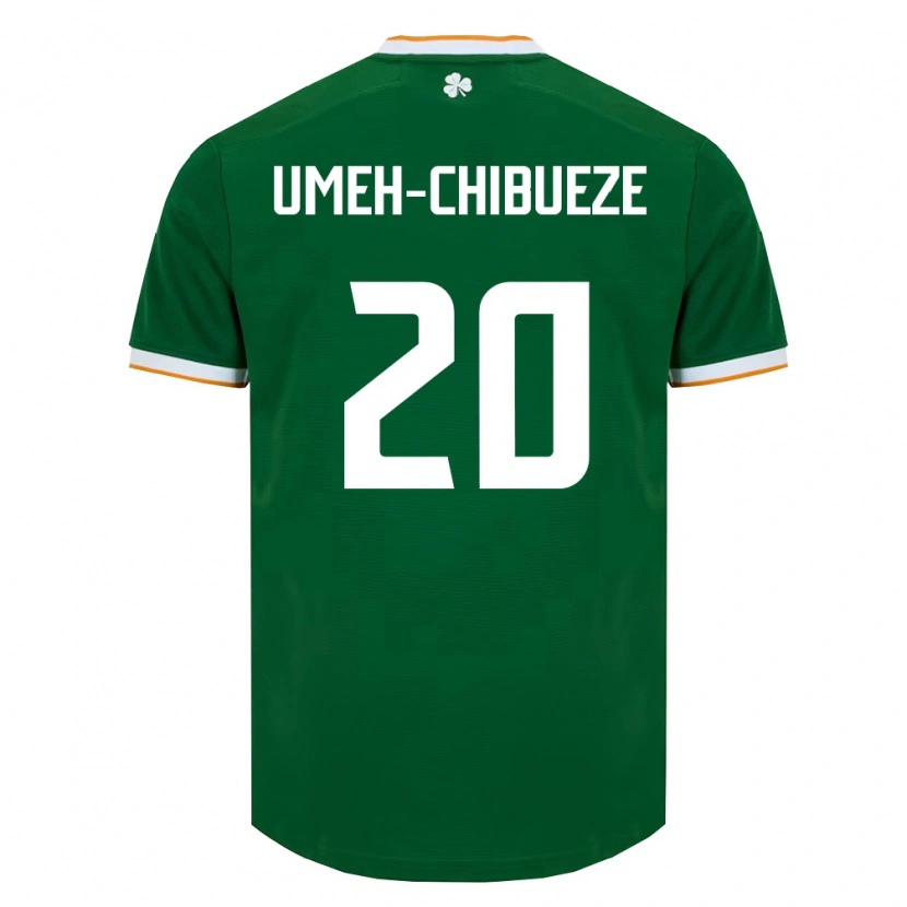 Danxenキッズアイルランド島Franco Umeh-Chibueze#20ダークグリーン 白ホームシャツ26-28ジャージーユニフォーム