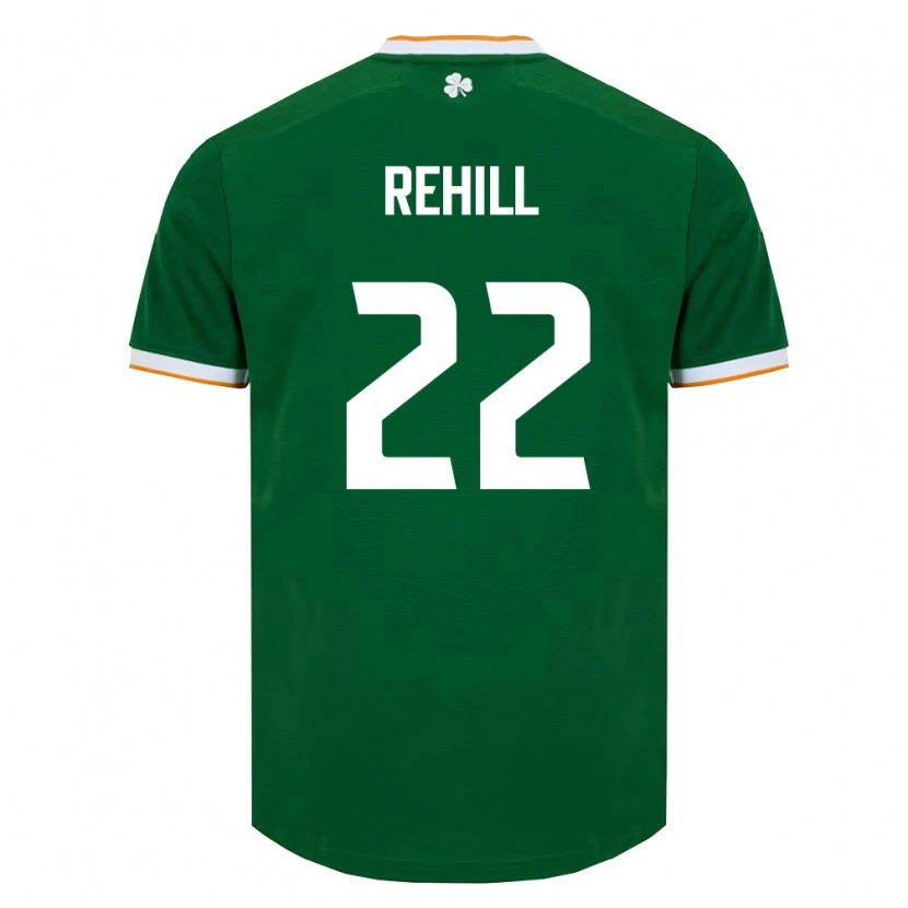 Danxenキッズアイルランド島Harry Rehill#22ダークグリーン 白ホームシャツ26-28ジャージーユニフォーム