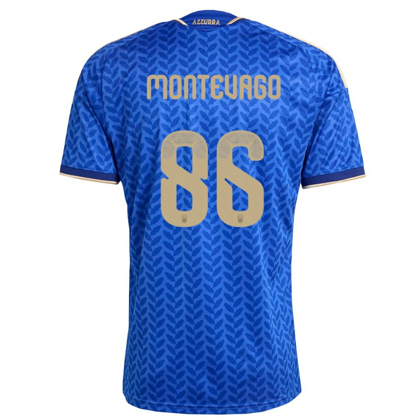 DanxenキッズイタリアDaniele Montevago#86青 紺 金ホームシャツ26-28ジャージーユニフォーム