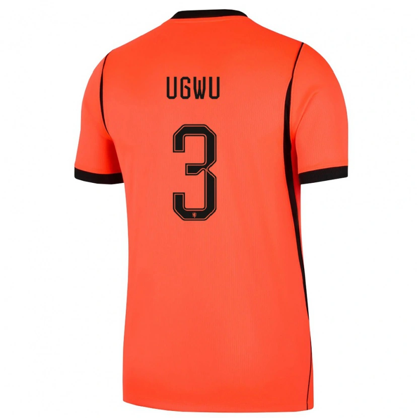 DanxenキッズオランダPrecious Ugwu#3オレンジ 黒ホームシャツ26-28ジャージーユニフォーム