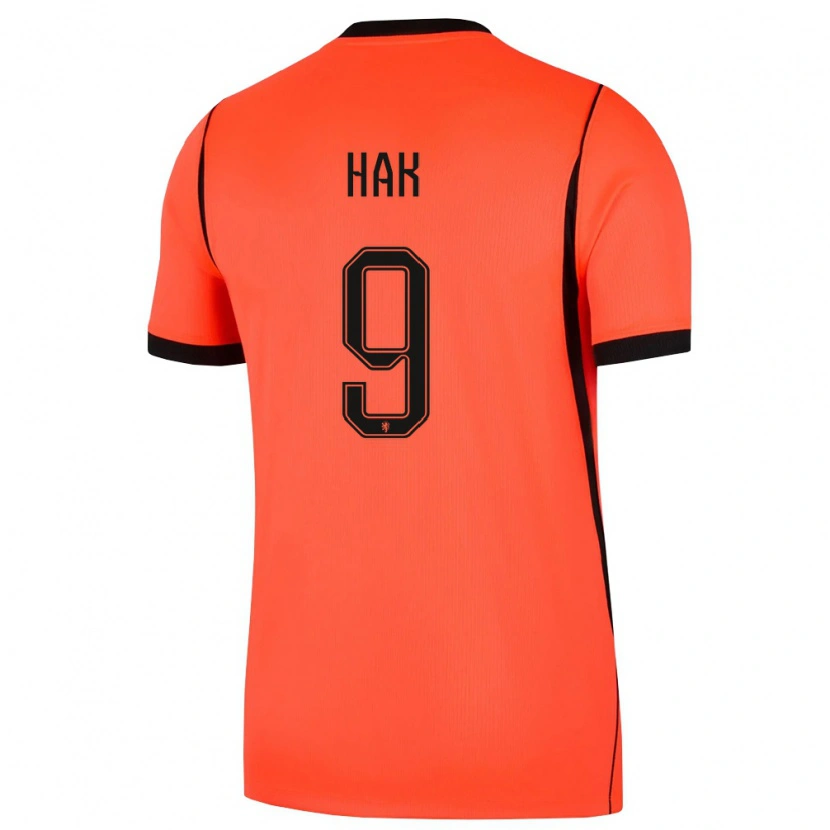 DanxenキッズオランダXavi Hak#9オレンジ 黒ホームシャツ26-28ジャージーユニフォーム