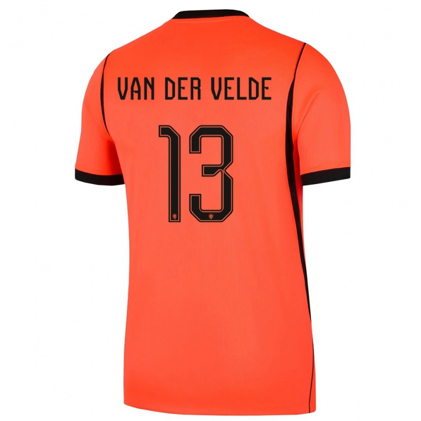 DanxenキッズオランダYordi Van Der Velde#13オレンジ 黒ホームシャツ26-28ジャージーユニフォーム