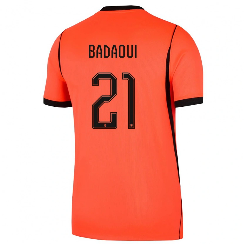 DanxenキッズオランダAymn Badaoui#21オレンジ 黒ホームシャツ26-28ジャージーユニフォーム