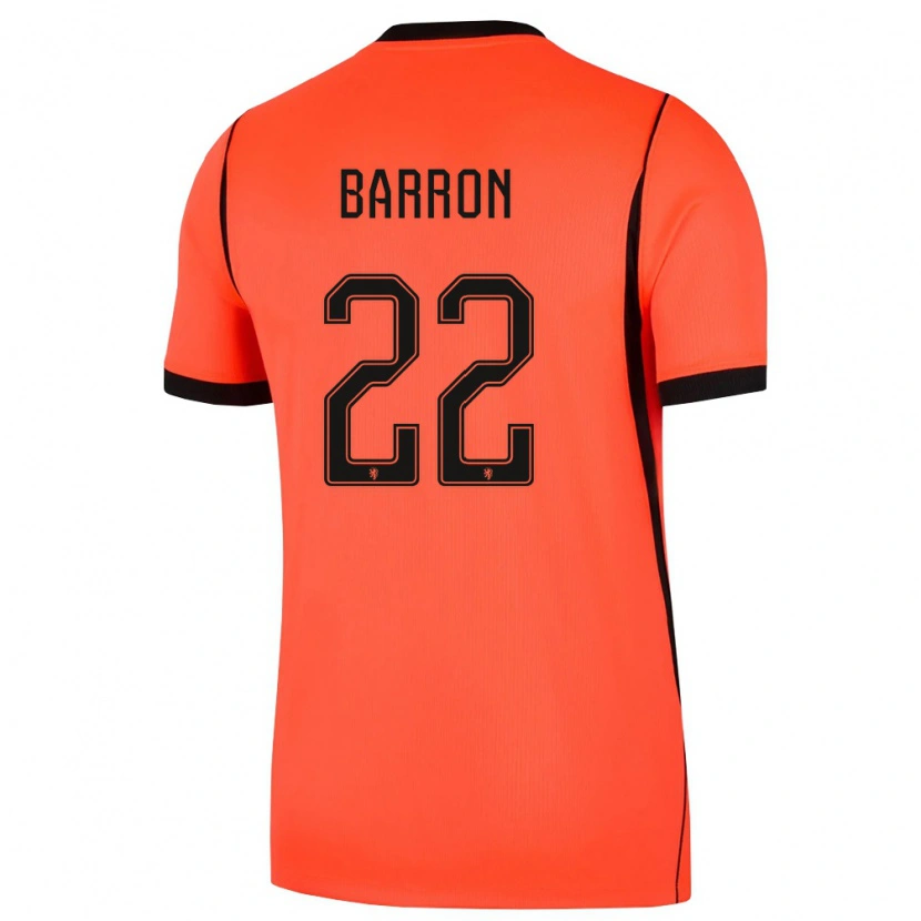 DanxenキッズオランダEternal Barron#22オレンジ 黒ホームシャツ26-28ジャージーユニフォーム