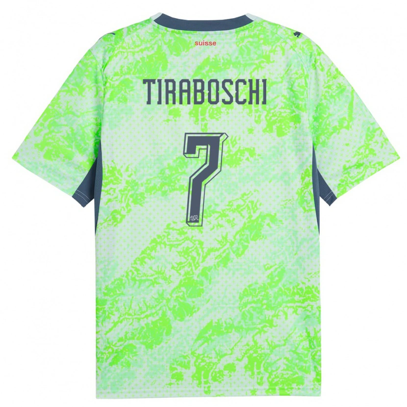 DanxenキッズスイスIan Tiraboschi#7緑 紺アウェイシャツ26-28ジャージーユニフォーム